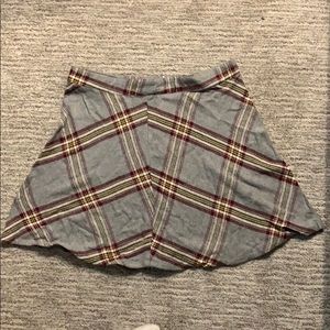 Grey and plaid cotton winter skirt